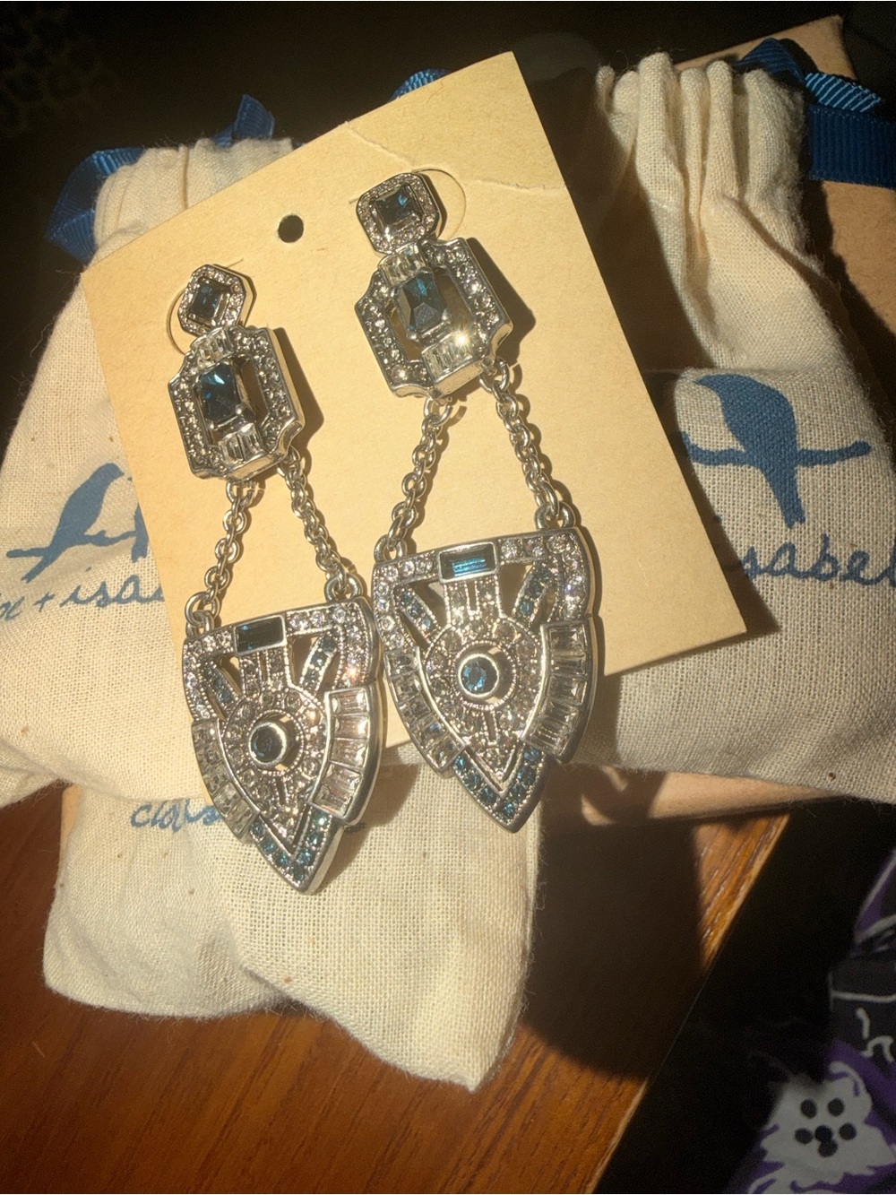 Chloe + Isabel Silver-Tone Drop Earrings with Blue Accents